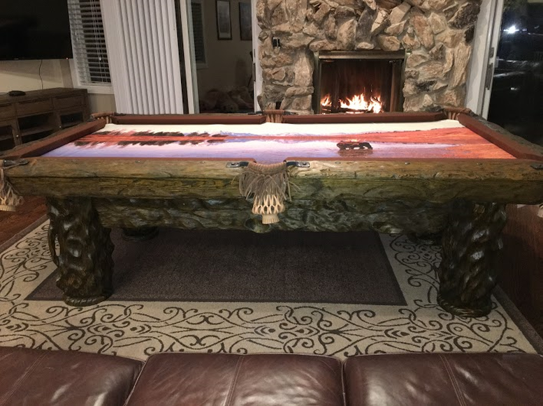 Rustic Log Pool Tables Custom Felt