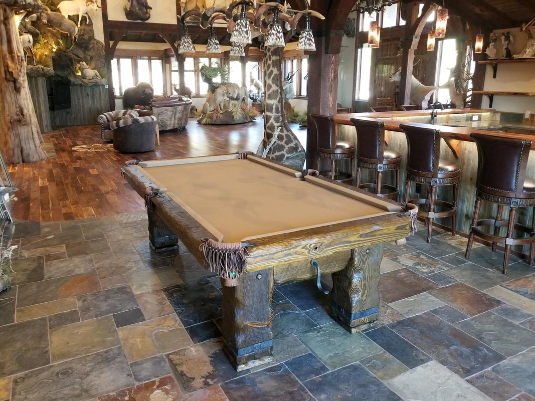 Grizzly Log Pool Tables by Rustic Billiards